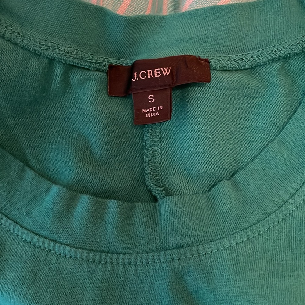 J. Crew Kelly Green and White Striped Midi Tee Dress 100% Cotton Small EUC - Picture 8 of 11